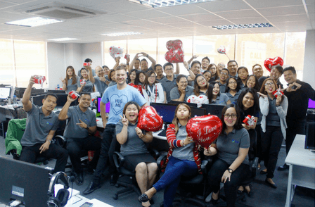 Outsourcing philippines - TOA staff on Valentines Day