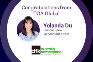 A poster congratulating Yolanda Du 2