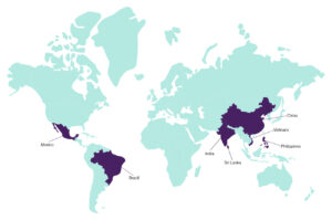 Map of best outsourcing countries around the globe