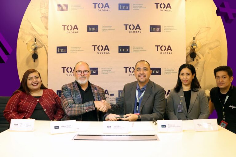 TOA Global President and Country Manager (Philippines) Ian Zafra and Marcel Ewals, IMA’s Regional Director (Asia-Pacific), signed a new partnership agreement last November 5, 2025 in Manila, with other TOA Global and IMA leaders in attendance.