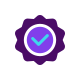 Icon-B2B_Deep-Purple_Approved stamp Icon B2B Deep Purple Approved stamp